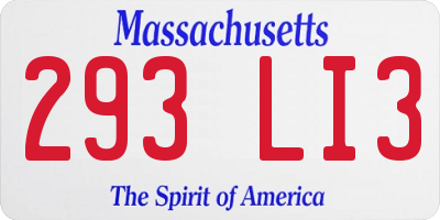 MA license plate 293LI3