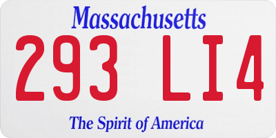 MA license plate 293LI4