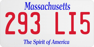 MA license plate 293LI5