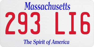 MA license plate 293LI6
