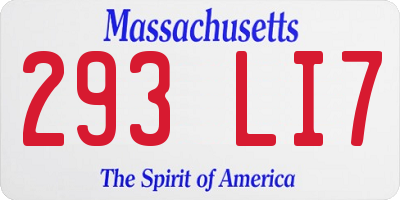 MA license plate 293LI7