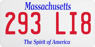 MA license plate 293LI8