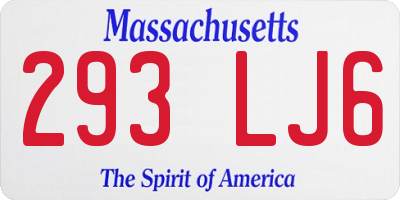 MA license plate 293LJ6