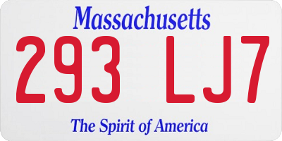MA license plate 293LJ7