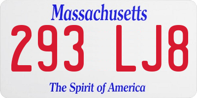 MA license plate 293LJ8