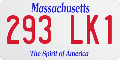 MA license plate 293LK1