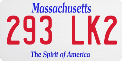 MA license plate 293LK2