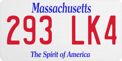 MA license plate 293LK4