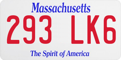 MA license plate 293LK6