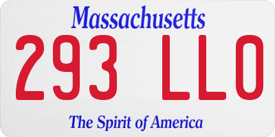 MA license plate 293LL0