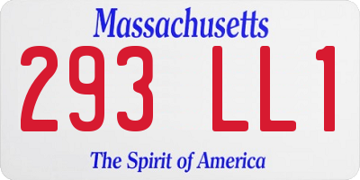 MA license plate 293LL1