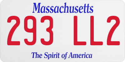 MA license plate 293LL2