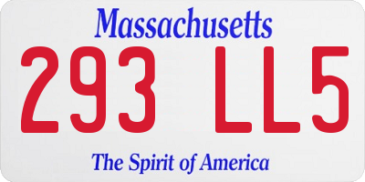 MA license plate 293LL5