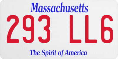MA license plate 293LL6