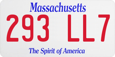 MA license plate 293LL7