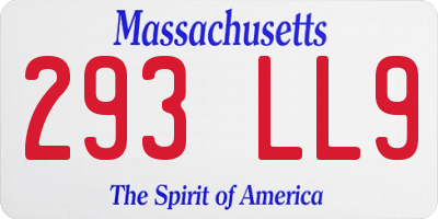 MA license plate 293LL9
