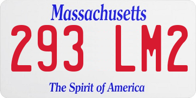 MA license plate 293LM2
