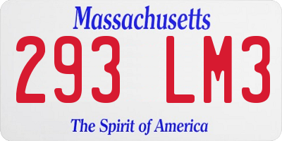 MA license plate 293LM3