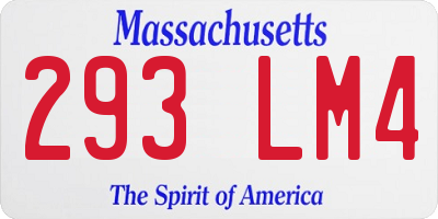 MA license plate 293LM4