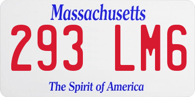 MA license plate 293LM6