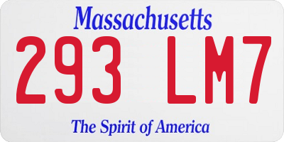 MA license plate 293LM7