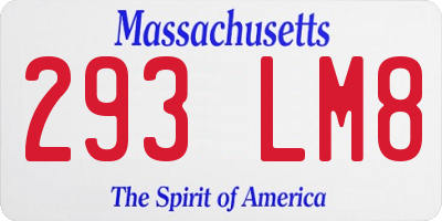 MA license plate 293LM8