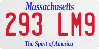 MA license plate 293LM9