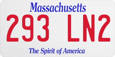 MA license plate 293LN2
