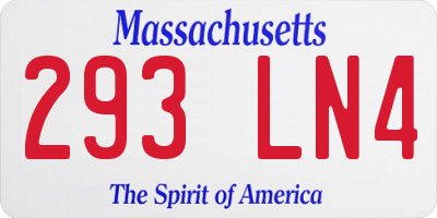MA license plate 293LN4