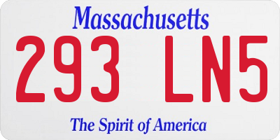 MA license plate 293LN5