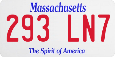 MA license plate 293LN7