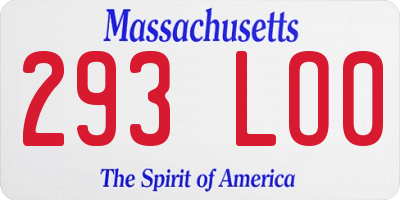 MA license plate 293LO0
