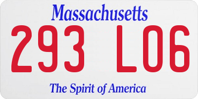 MA license plate 293LO6