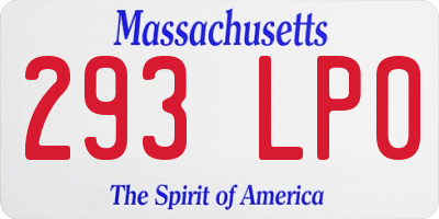 MA license plate 293LP0