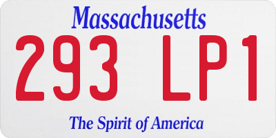 MA license plate 293LP1