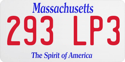 MA license plate 293LP3