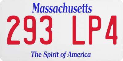 MA license plate 293LP4