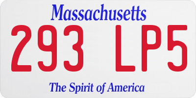 MA license plate 293LP5