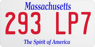 MA license plate 293LP7
