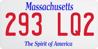 MA license plate 293LQ2