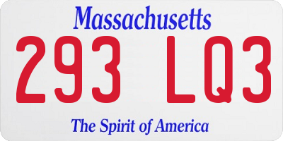 MA license plate 293LQ3