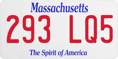 MA license plate 293LQ5