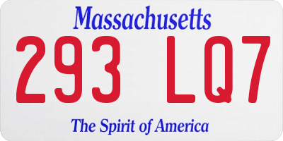 MA license plate 293LQ7