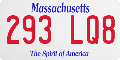 MA license plate 293LQ8