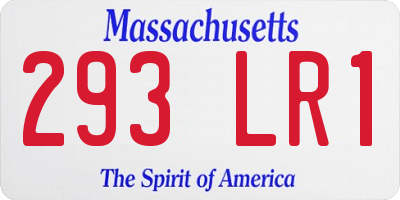 MA license plate 293LR1