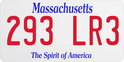 MA license plate 293LR3