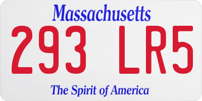 MA license plate 293LR5