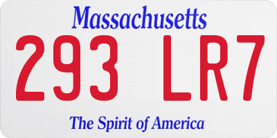 MA license plate 293LR7