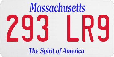 MA license plate 293LR9