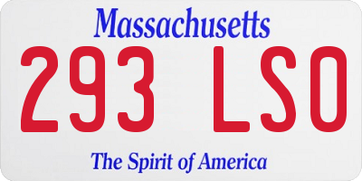 MA license plate 293LS0
